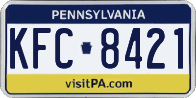 PA license plate KFC8421