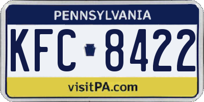 PA license plate KFC8422