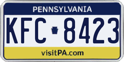 PA license plate KFC8423