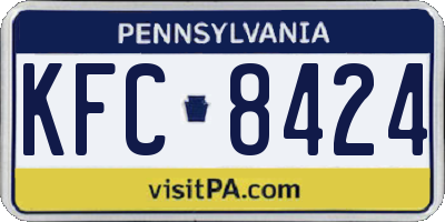 PA license plate KFC8424
