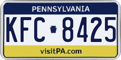 PA license plate KFC8425