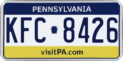 PA license plate KFC8426