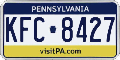 PA license plate KFC8427