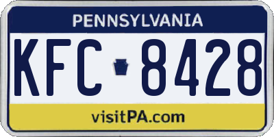 PA license plate KFC8428