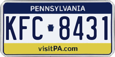 PA license plate KFC8431