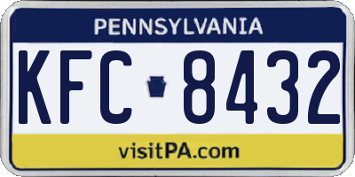 PA license plate KFC8432