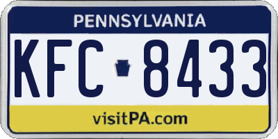 PA license plate KFC8433