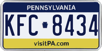 PA license plate KFC8434