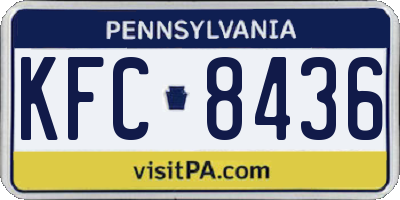 PA license plate KFC8436