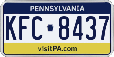 PA license plate KFC8437