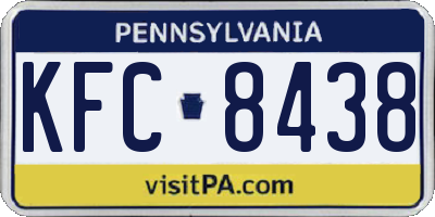 PA license plate KFC8438