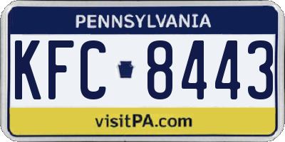 PA license plate KFC8443