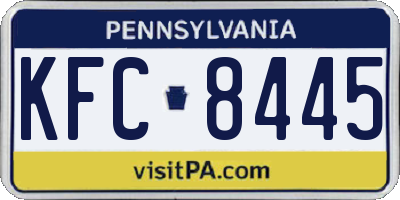 PA license plate KFC8445