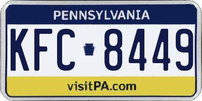 PA license plate KFC8449