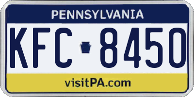 PA license plate KFC8450