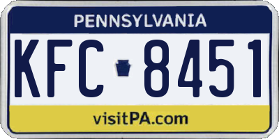 PA license plate KFC8451