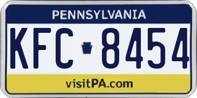 PA license plate KFC8454