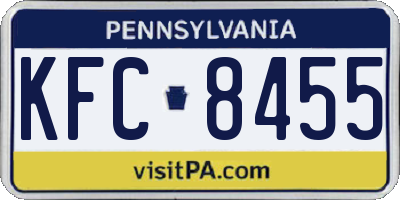 PA license plate KFC8455
