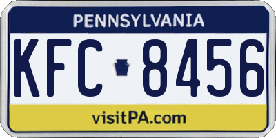 PA license plate KFC8456