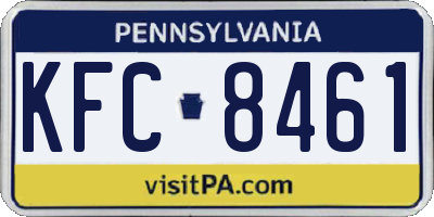 PA license plate KFC8461