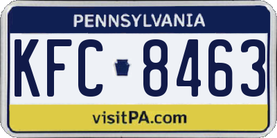 PA license plate KFC8463