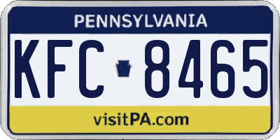 PA license plate KFC8465