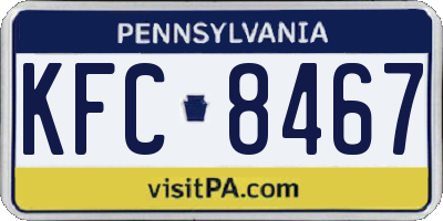 PA license plate KFC8467