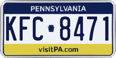 PA license plate KFC8471