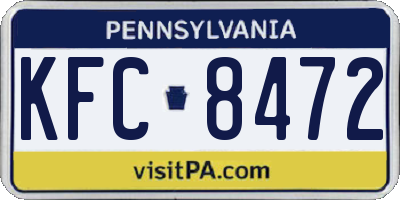 PA license plate KFC8472