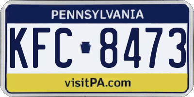PA license plate KFC8473