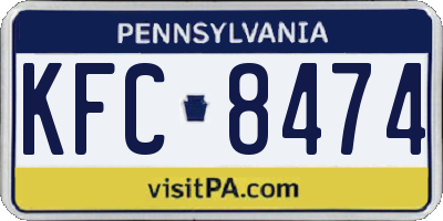 PA license plate KFC8474