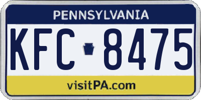 PA license plate KFC8475
