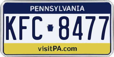 PA license plate KFC8477