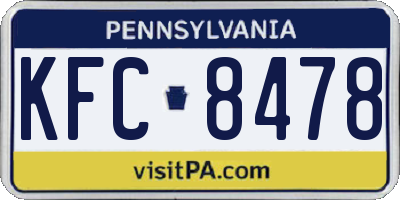 PA license plate KFC8478