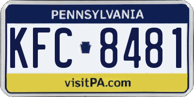 PA license plate KFC8481