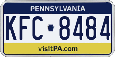 PA license plate KFC8484