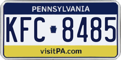 PA license plate KFC8485