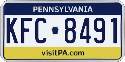PA license plate KFC8491