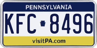 PA license plate KFC8496