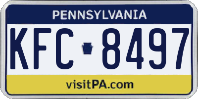 PA license plate KFC8497