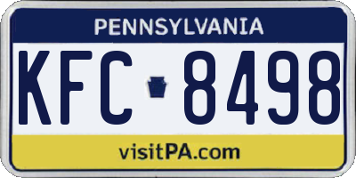 PA license plate KFC8498