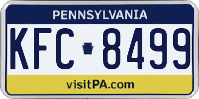 PA license plate KFC8499