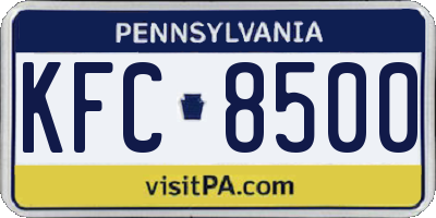 PA license plate KFC8500