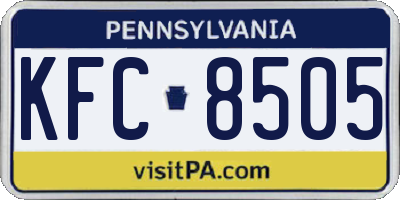 PA license plate KFC8505