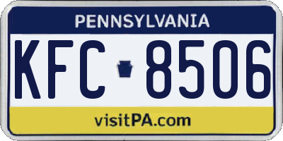 PA license plate KFC8506