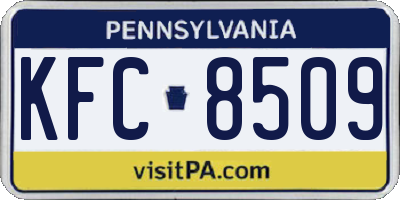 PA license plate KFC8509