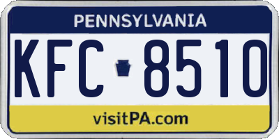 PA license plate KFC8510