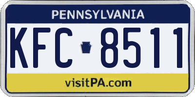 PA license plate KFC8511