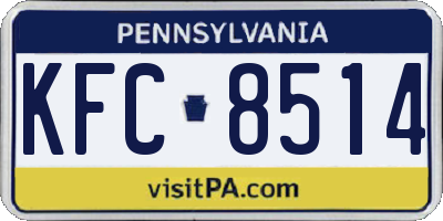 PA license plate KFC8514