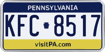 PA license plate KFC8517